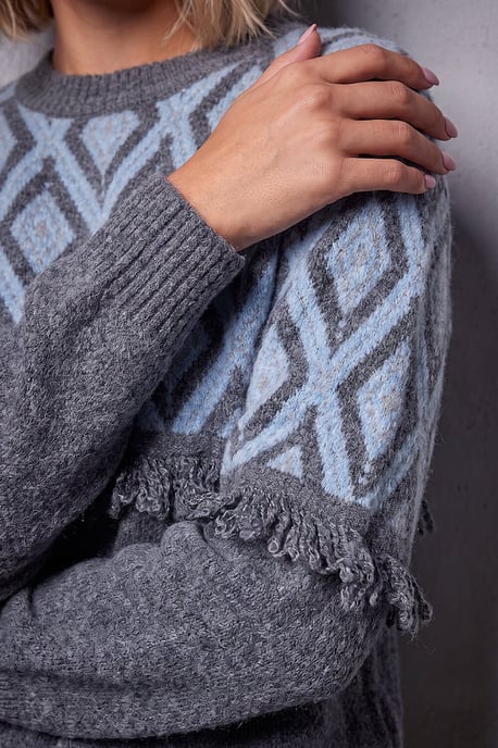 Jacquard Fringe Jumper - Image 4