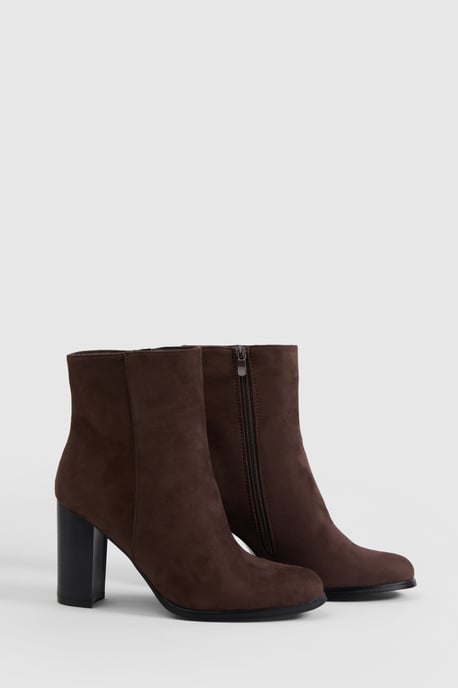 Faux Suede High Block Ankle Boots - Image 2