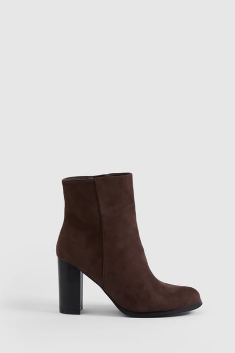Faux Suede High Block Ankle Boots - Image 3