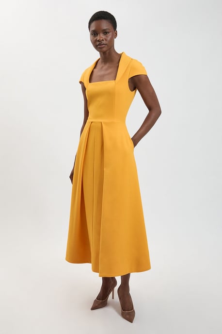 Square Neck Tailored Full Skirted Maxi Dress - Image 4