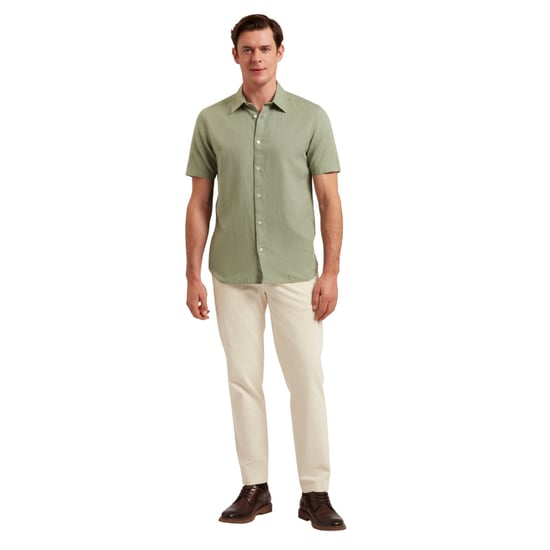 Ted Baker Zefre Regular Green Linen Shirt - Image 4