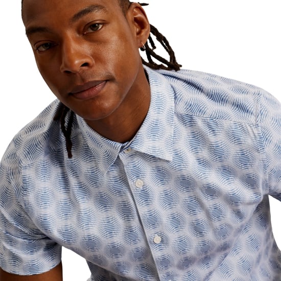 Ted Baker Pearsho Short Sleeve Circle Geo White Shirt - Image 4