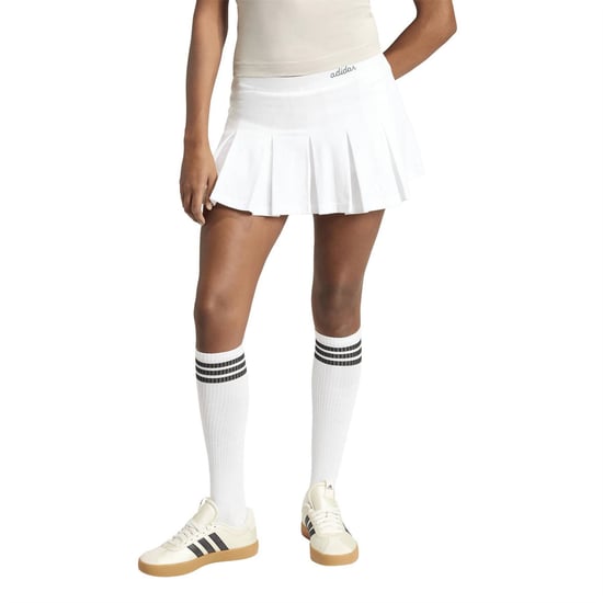 Women's adidas Mini Tennis Skirt in White/Cgreen - Image 2