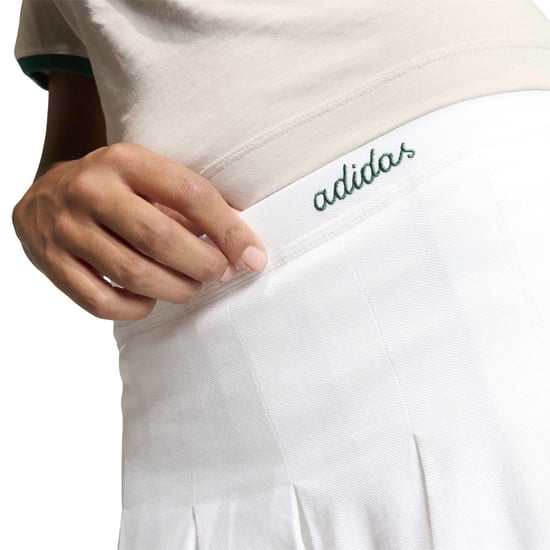 Women's adidas Mini Tennis Skirt in White/Cgreen - Image 4