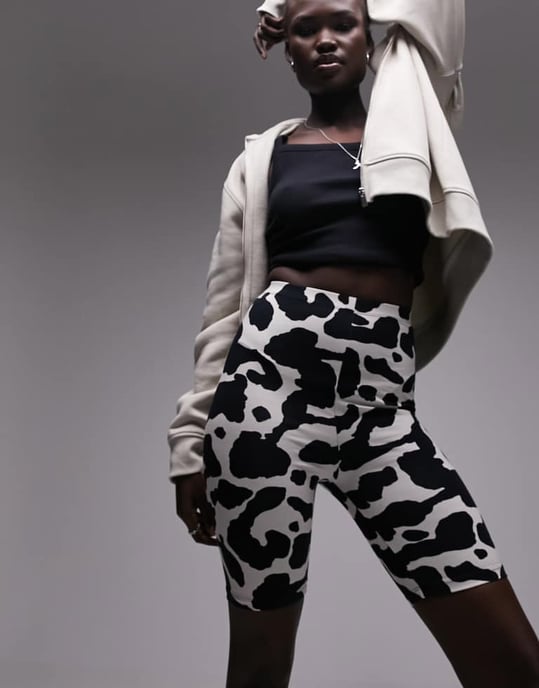 Topshop Tall animal printed legging short in multi - Image 2