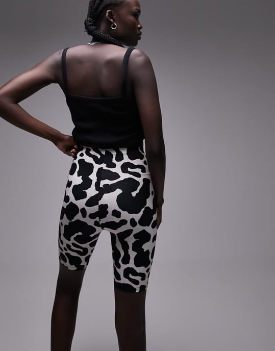 Topshop Tall animal printed legging short in multi - Image 4