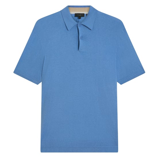 Ted Baker Nickk Gebreide Blauwe Poloshirt - Image 1