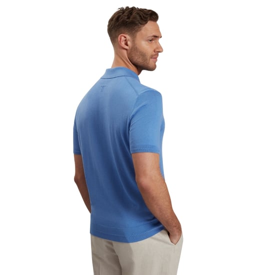 Ted Baker Nickk Gebreide Blauwe Poloshirt - Image 3