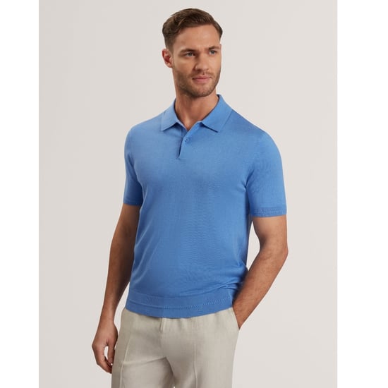 Ted Baker Nickk Gebreide Blauwe Poloshirt - Image 4
