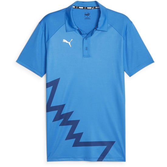 Men's Puma Hoops Team Short Sleeve Performance Polo Shirt in Elec Blue - Image 1
