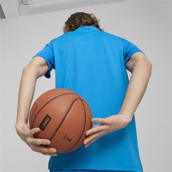 Men's Puma Hoops Team Short Sleeve Performance Polo Shirt in Elec Blue - Image 4