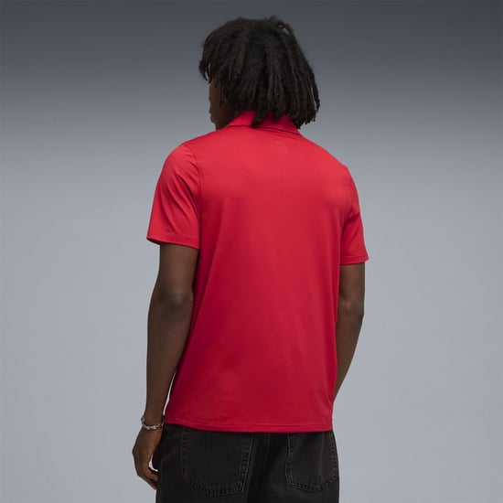 Men's Puma Ferrari Sportswear Cloudspun Short Sleeve Polo in Rosso Corsa - Image 4