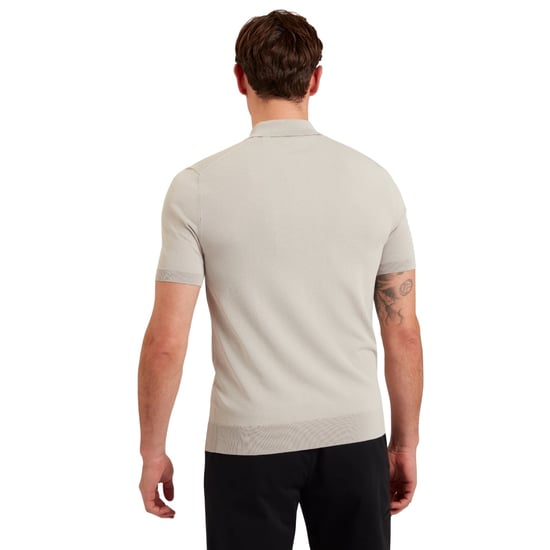 Ted Baker Daldin Rayon Zip Mid Grey Polo Shirt - Image 4
