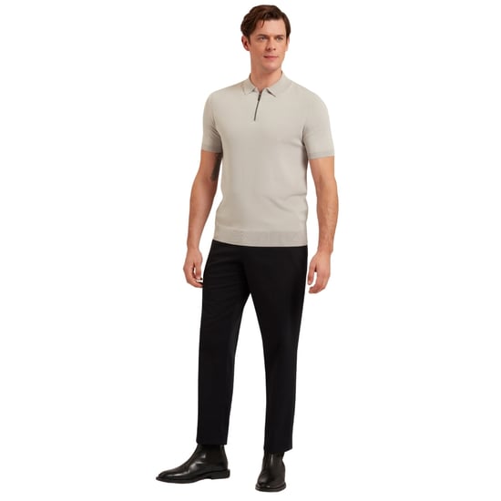 Ted Baker Daldin Rayon Zip Mid Grey Polo Shirt - Image 5
