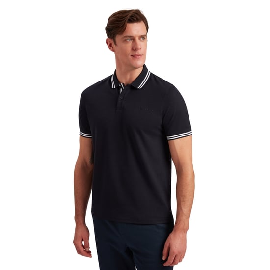 Ted Baker Excpet Regular Branded Navy Polo Shirt - Image 3