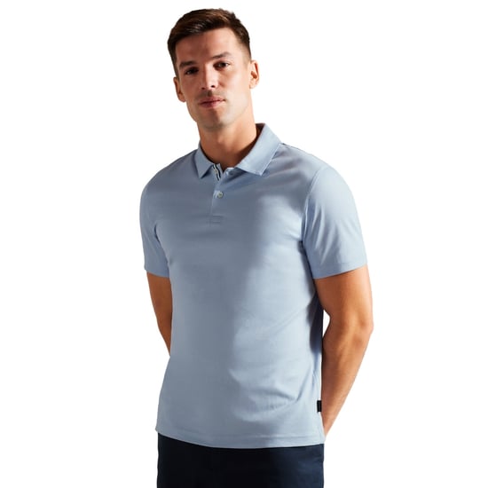Ted Baker Zeiter Slim Soft Touch Ljusblå Pikétröja - Image 6