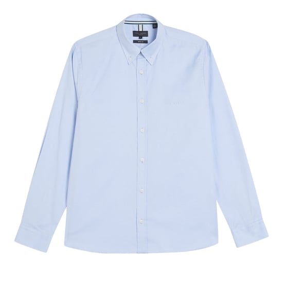 Ted Baker Allarde Regular Branded Light Blue Oxford Shirt - Image 1