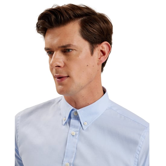 Ted Baker Allarde Regular Branded Light Blue Oxford Shirt - Image 4