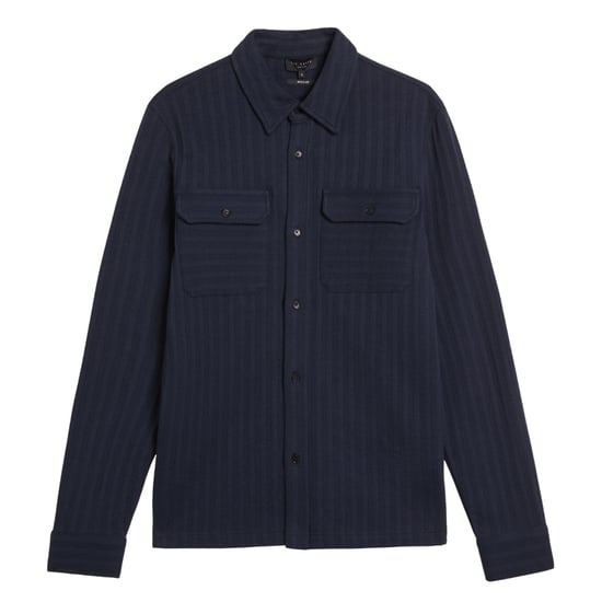 Ted Baker Belza Regular Fit Getextureerd Marineblauw Overhemd - Image 1