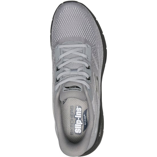 Skechers Arch Fit 3.0 Textile Men's Grey/Black Trainers - Image 3