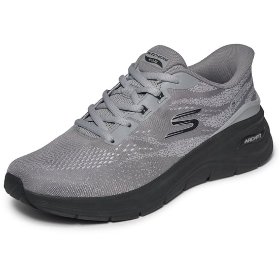 Skechers Arch Fit 3.0 Textile Men's Grey/Black Trainers - Image 4