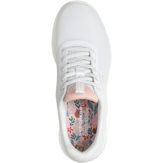 Skechers GO WALK Joy Rina Textiel Dames Witte/Coral Sneakers - Image 3
