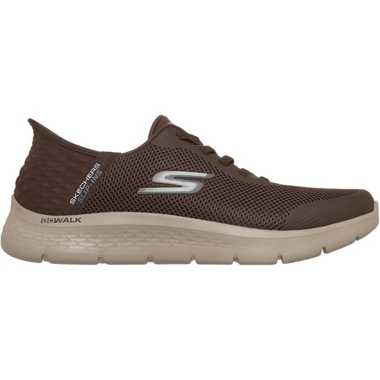 Skechers GO WALK Flex Hands Up Textile Men's CHOCOLATE Trainers - Image 4