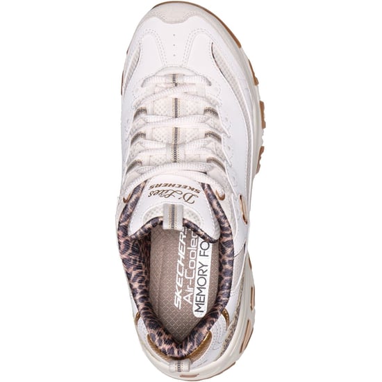 Skechers D'Lites Wild Charm Leather Women's White/Leopard Trainers - Image 3