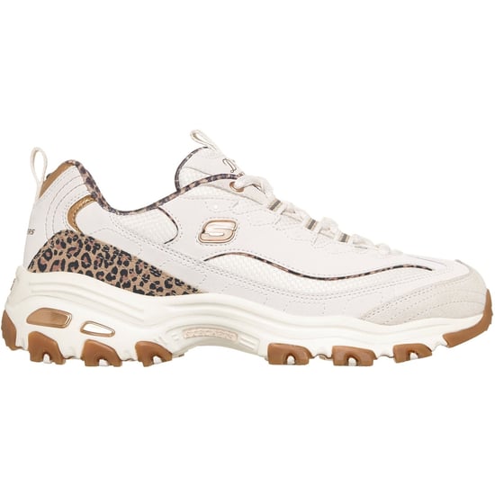 Skechers D'Lites Wild Charm Leather Women's White/Leopard Trainers - Image 4