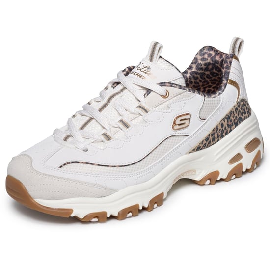 Skechers D'Lites Wild Charm Leather Women's White/Leopard Trainers - Image 5