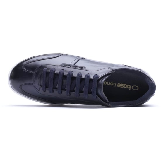 Base London Tucker Leather Men's NAVY Trainers - Image 4