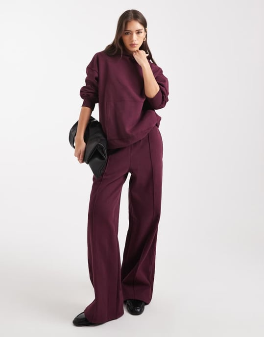 Miss Selfridge oversized hoodie i plommon - Image 2