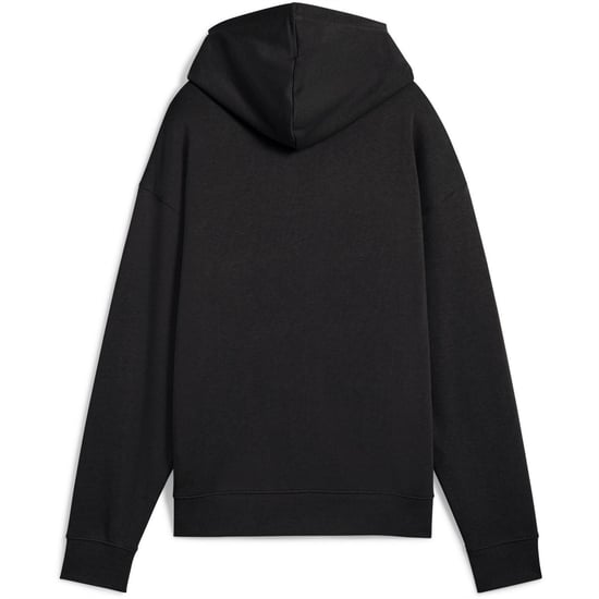 Women's Puma Script Comfort Tech Fleece Overhead Hoodie in Puma Black - Image 2