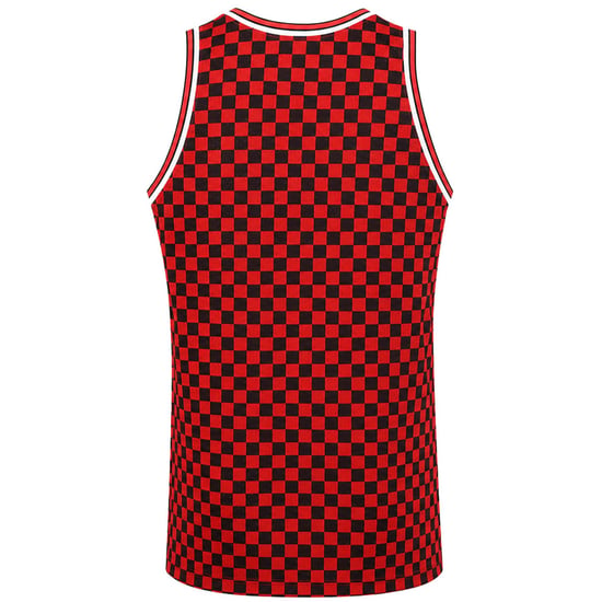 Mitchell & Ness NBA Chicago Bulls Checked B&R Mens Red/Black Vest - Image 2