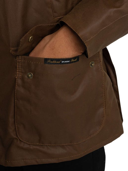 Barbour Ashby Wax-Jack, Bruin - Image 4