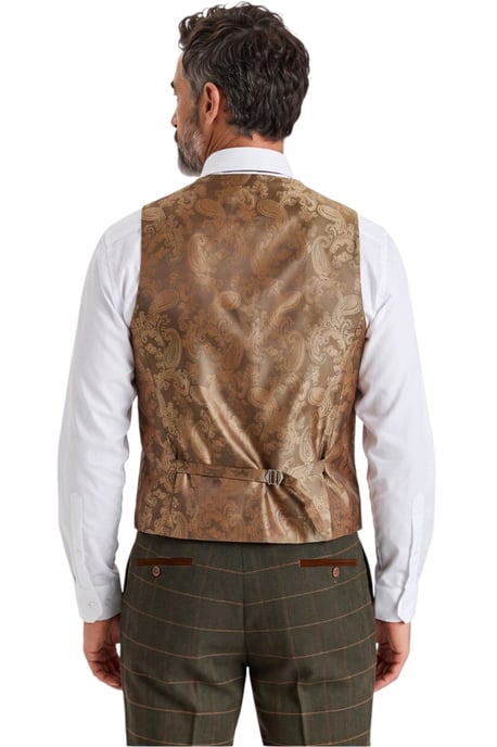 Groen tweed vest voor heren met visgraatmotief - Harris - Image 4