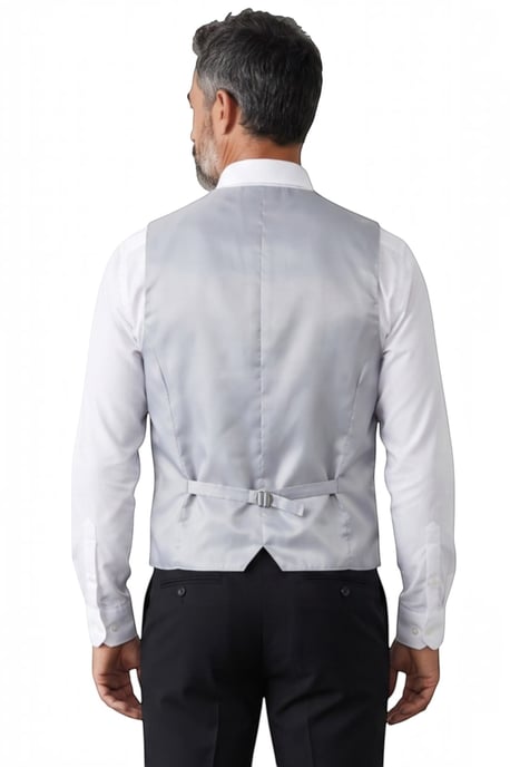 Heren driedelige set met vest, vlinderdas en zakdoek in lichtblauw paisleyprint - Robert - Image 5