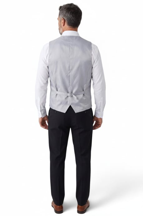 Grijze driedelige set voor heren met paisleyprint, vest, vlinderdas en zakdoek - Robert - Image 6