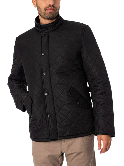 Barbour Gewatteerde Jas Van Powell, Zwart - Image 2