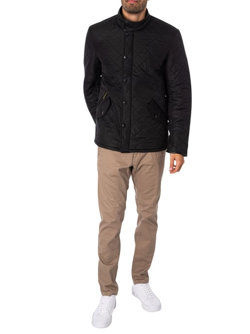 Barbour Gewatteerde Jas Van Powell, Zwart - Image 5