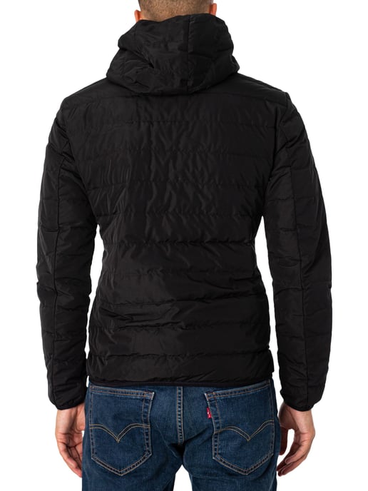 EA7 Logo Ritssluiting Donsjack, Zwart - Image 3