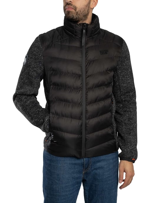 Superdry Storm Knit Hybrid Gewatteerde Jas, Zwart - Image 2