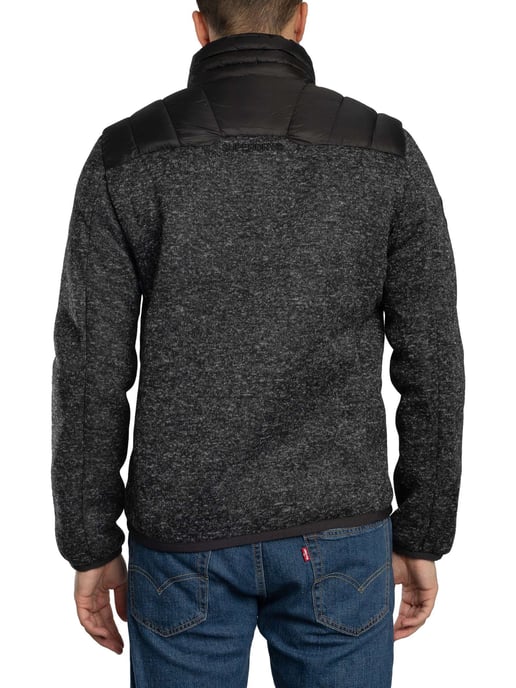 Superdry Storm Knit Hybrid Gewatteerde Jas, Zwart - Image 3