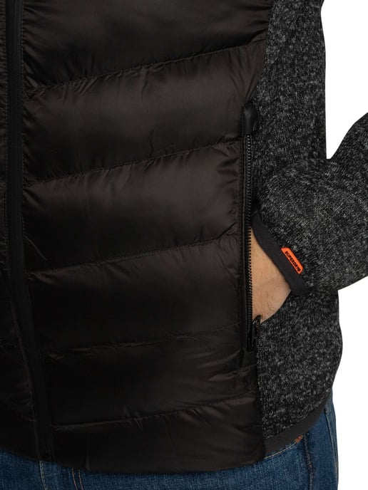 Superdry Storm Knit Hybrid Gewatteerde Jas, Zwart - Image 4