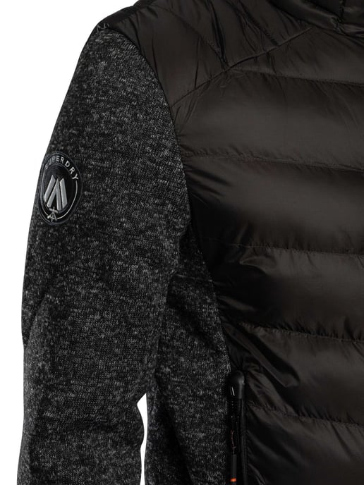 Superdry Storm Knit Hybrid Gewatteerde Jas, Zwart - Image 6