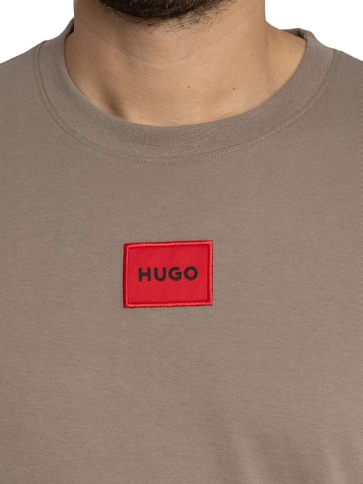 HUGO Diragolino212 Box Logo T-Shirt, Bruin - Image 4