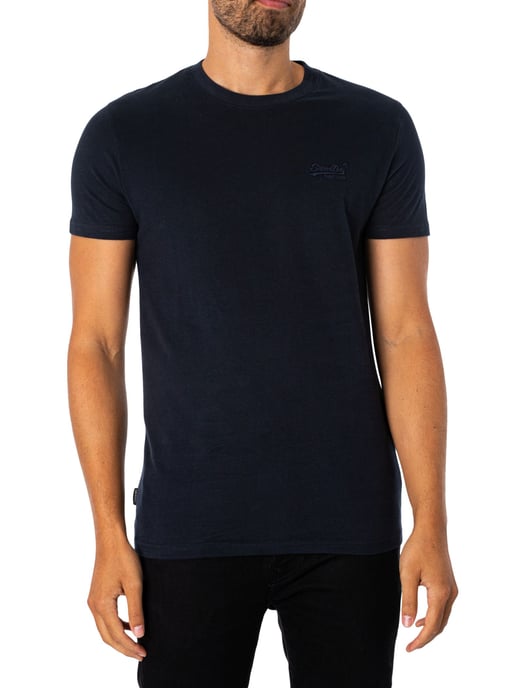 Superdry Vintage Logo Geborduurd T-Shirt, Blauw - Image 1