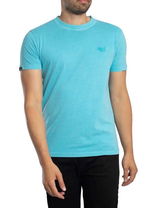 Superdry Essential Logo EMB Neon T-Shirt, Blauw - Image 1
