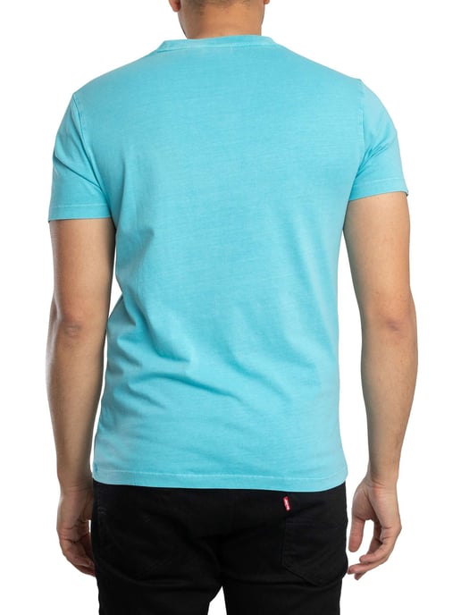 Superdry Essential Logo EMB Neon T-Shirt, Blauw - Image 3