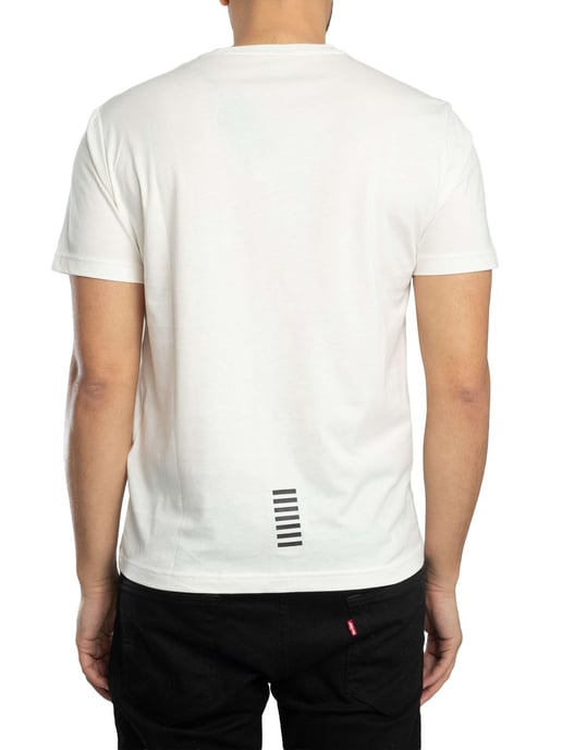 EA7 Chest Logo T-Shirt, Wit - Image 3